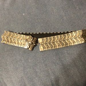 SILVER Overlapping Metal Plates roman Belt -- halloween